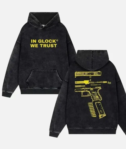 In Glock We Trust Hoodie BlackYellow