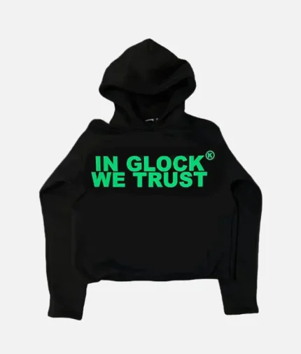 In Glock We Trust Hoodie Green (2)