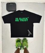 In Glock We Trust Oversized T Shirt BlackGreen (2)