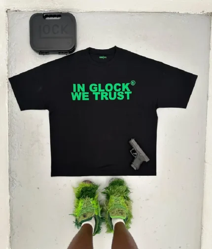 In Glock We Trust Oversized T Shirt BlackGreen (2)