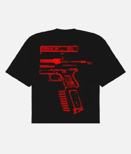 In Glock We Trust Oversized T Shirt BlackRed (1)