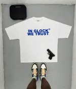 In Glock We Trust Oversized T Shirt WhiteBlue (2)