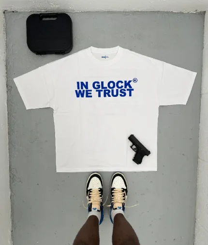 In Glock We Trust Oversized T Shirt WhiteBlue (2)