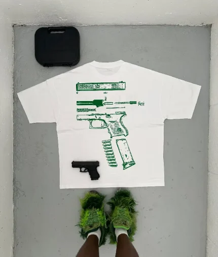 In Glock We Trust Oversized T Shirt WhiteGreen (1)