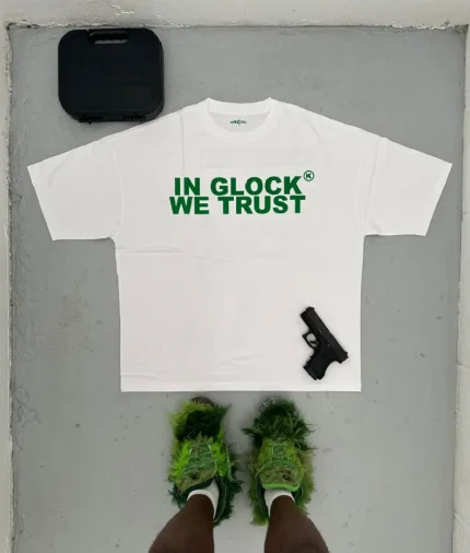 In Glock We Trust Oversized T Shirt WhiteGreen (2)