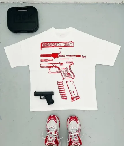 In Glock We Trust Oversized T Shirt WhiteRed (1)