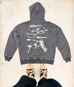 “In Draco We Trust” Zip Up Acid Charcoal (Pre made) (3)