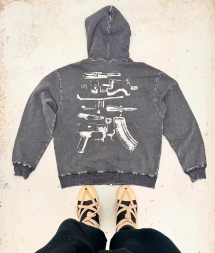 “In Draco We Trust” Zip Up Acid Charcoal (Pre made) (3)