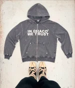 “In Draco We Trust” Zip Up Acid Charcoal (Pre made) (4)