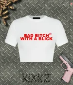 V1 Bad Bitch With a Blick Shirt White (2)