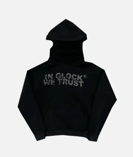 In Glock We Trust Neck Mask Hoodie Black (2)
