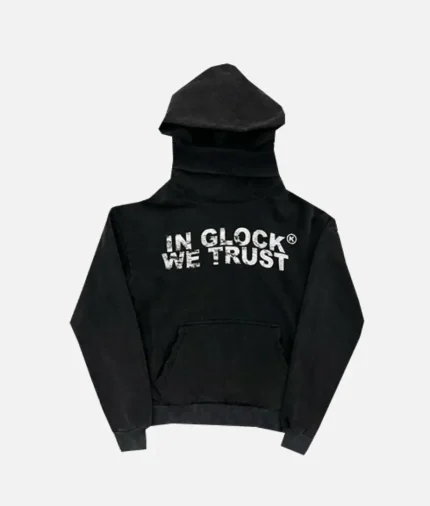 In Glock We Trust Neck Mask Hoodie BlackWhite (1)