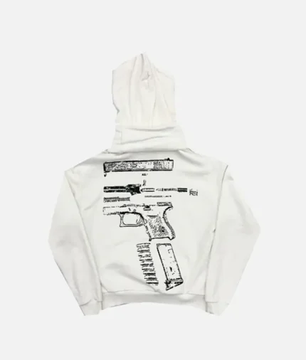 In Glock We Trust Neck Mask Hoodie White (1)